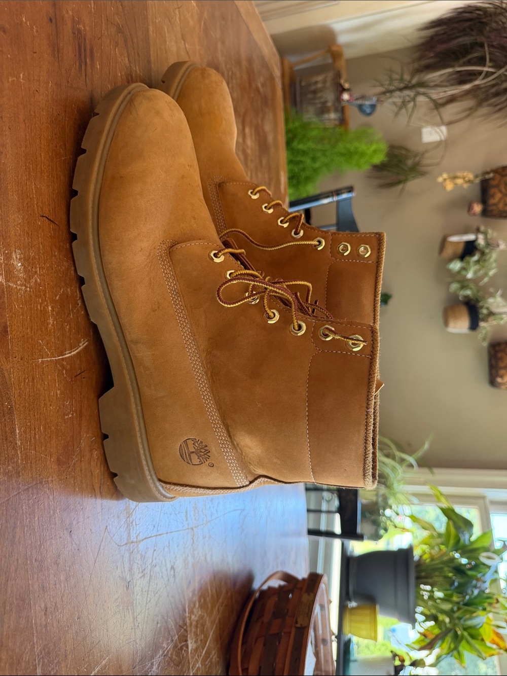 Timberland Tan Nubuck Lace-Up Work Boots